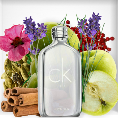 CK Calvin Klein One Platinum Edition EDT Top notes : Granny smith apple, cardamom, modern aldehydes  Heart notes : pink pepper, red cinnamon, lavender  Base notes : amber, cashmere, vetiver